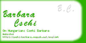 barbara csehi business card